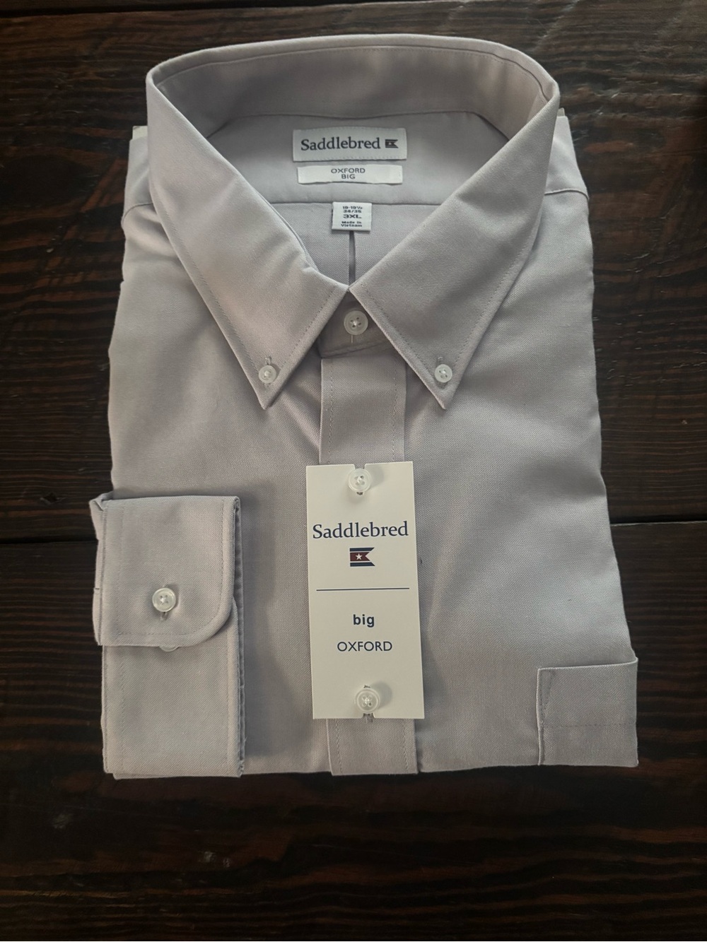 Saddlebred Men’s Button-Down Dress Shirt - Light Gray